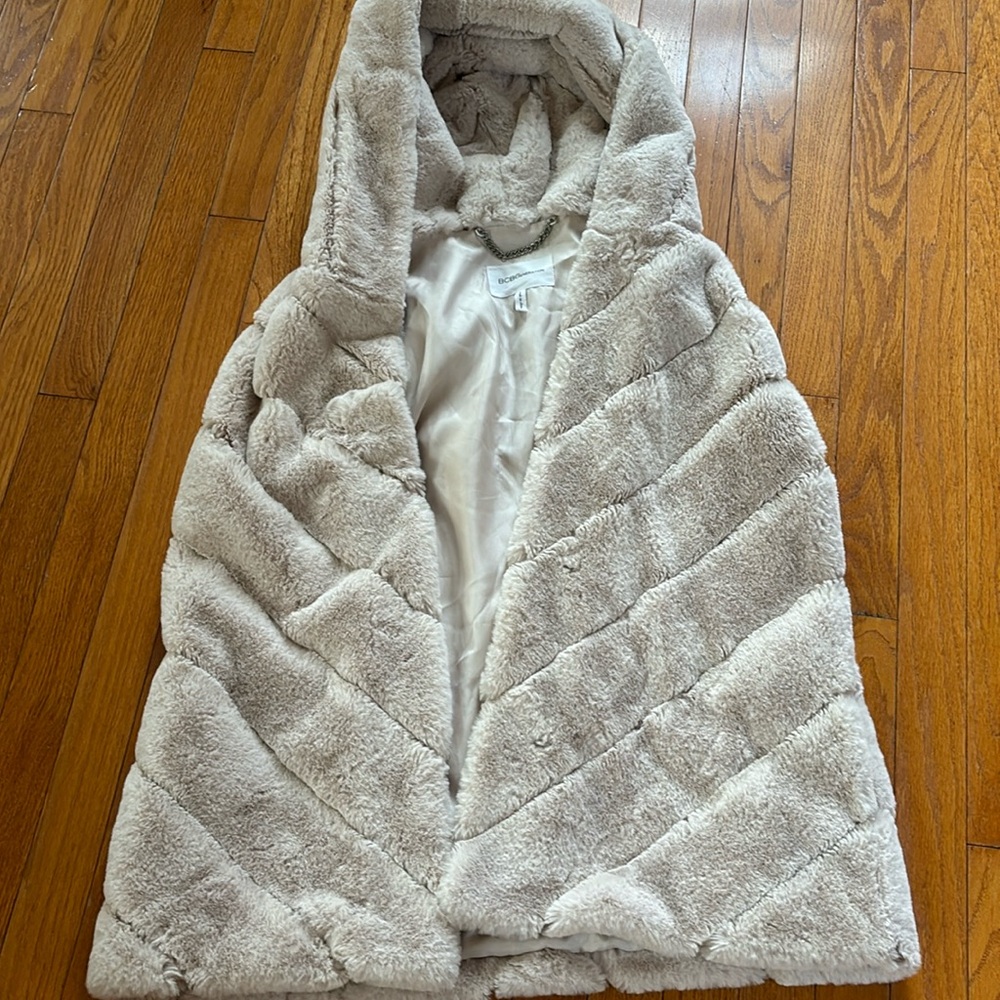 BCBG generation faux fur vest